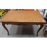 French carved oak extending table with p