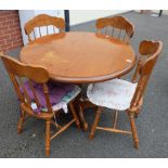 Modern pedestal table and four matching chairs (5)