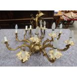 Twentieth century ornate eight branch ch