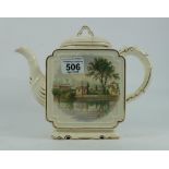 19th century teapot handpainted with Tre