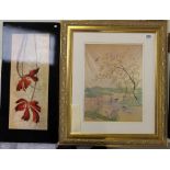 Two oriental pictures of woodland scenes