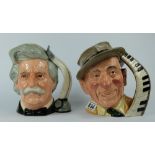 Royal Doulton large character jugs Mark Twain and Jimmy Durante D6708 (2)