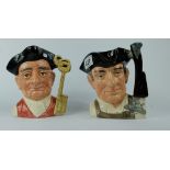 Royal Doulton large character jugs Gunsmith D6573 and Gaoler D6570 (2)