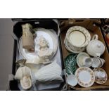 A mixed collection of items to include resin busts, large edwardian charger,
