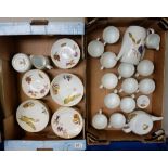 Royal Worcester Evesham dinnerware to include tea, coffee pots, cups, saucers, milk, cream,