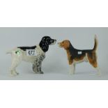 Beswick Cocker Spaniel Horseshoe Primula 967 and Beagle Wendover Willie 1461 (matt) (2)