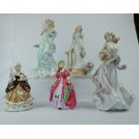 A collection of unmarked figures in evening dresses (5)