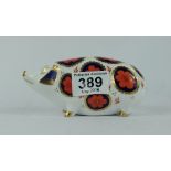 Royal Crown Derby Pig gold stopper boxed