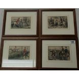 A set of four hand painted 1878 prints all framed