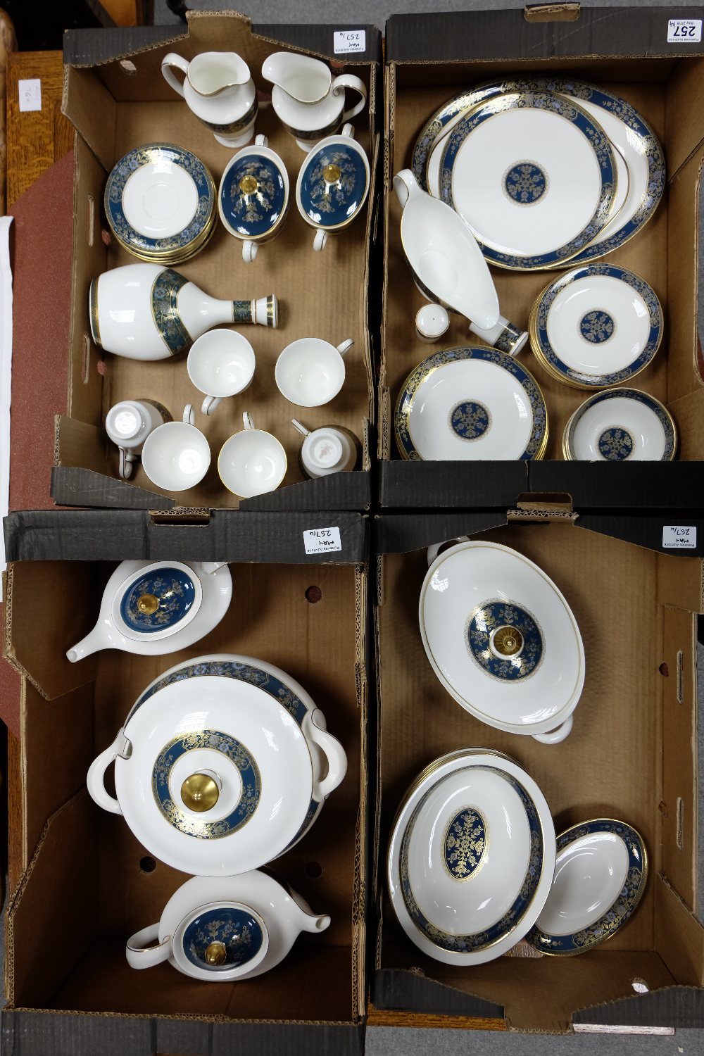 A very good collection of Royal Doulton Carlyle dinnerware to include two tea pots,