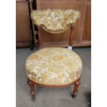 Victorian Upholstered Child's Chair on walnut frame