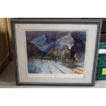 Framed limited edition print of the Orient Express 1930's signed by Terence Cuneo