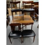 1950's teak drop leaf table and four matching chairs (5)