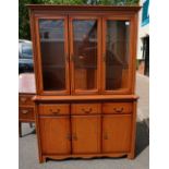 Reproduction display cupboard with 3 glass doors