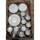 A mixed collection of mid century midwinter's Stonehenge ironstone dinnerware together with Johnson