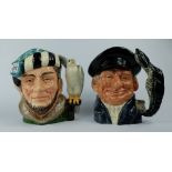 Royal Doulton large character jugs Lobsterman D6617 and The Falconer D6533 (2)