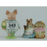 Beswick Beatrix Potter figures Little Pig Robinson (restored) and Hunca Munca both BP2