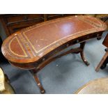 Reproduction mahogany regency side table 2 draw with leather top