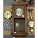 Oak cased wall clock,