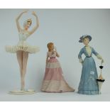 Franklin mint figure Swan Lake together with Wedgwood lady figures Enchanted Evening and Afternoon