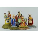 Royal Doulton Bunnykins to include Queen Guinevere DB302, Sir Galahad DB299, Henry VIII DB305,