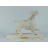 Beswick matt white The Spaniel on ceramic plinth (detached)