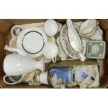 A good collection of Wedgwood items to include Black ulanda teapot, Suzie Cooper design side plates,