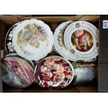 A collection of Royal Albert and Royal Doulton decorative wall plates etc