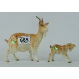 Beswick Goat 1035 & Kid 1036 (2)
