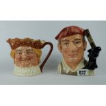 Royal Doulton large character jugs Old King Cole D6036 and Blacksmith D6571 (2)