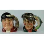 Royal Doulton large character jugs Gone Away D6531 and The Poacher D6429 (2)