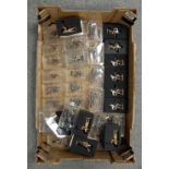 A collection of lead German and English 1st world war soldiers in original packaging