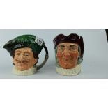 Royal Doulton large character jugs Simon the Cellarer D5504 and The Cavalier D6114 (2)