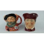 Royal Doulton large character jugs Falstaff D6287 and The Cardinal D5614 (2)