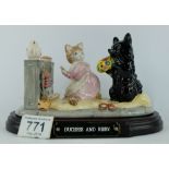 Beswick Beatrix Potter Tableau figure Duchess and Ribby, limited edition with wood base,