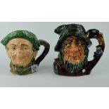 Royal Doulton large character jugs Auld Mac D5823 and Rip Van Winkle D6438 (2)