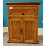 Edwardian oak smokers cabinet with keys