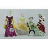 Royal Doulton figures Loretta HN2337, Ascot HN2356 (hairline crack),