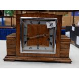 Quality oak art deco smiths mantle clock