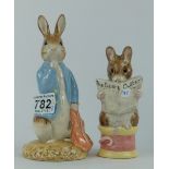 Royal Albert Large sized Beatrix Potter figures Peter and the Red Pocket Handkerchief (seconds) and