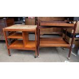 20th Century Mahogany Tray trolley together with similar Teak tile topped trolley(2)