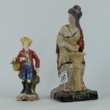 A Reproduction Staffordshire Figure Purity and a Small Unmarked Goebel Figure (2)