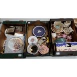 A mixed collection of items to include Wedgwood Conway coffee pot , cream and sugar items,