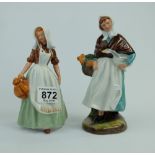 Royal Doulton figure The Milkmaid HN2057 and Country Lass HN1991 (2)