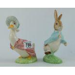 Royal Albert Large sized Beatrix Potter figures Jemima Puddleduck and Peter Rabbit (2)