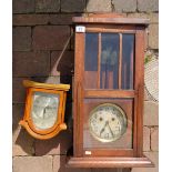 Oak wall clock with similar mantle clock