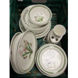 A large collection of portmeririon dinnerware to include steak plates, plates,