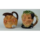 Royal Doulton large character jugs John Barleycorn D5327 and Bacchus D6499 (2)