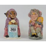 Royal Doulton The Jester D6910 and Bunnykins Toby Jug The Fortune Teller D7157,