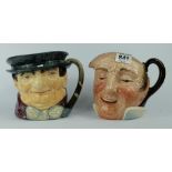 Royal Doulton large character jugs Farmer John D5788 and Tony Weller D5531 (2)